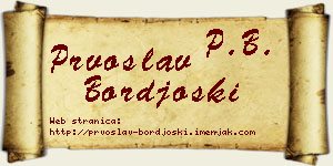 Prvoslav Borđoški vizit kartica